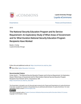 The National Security Education Program and Its Service Requirement