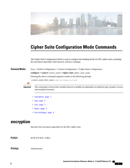 Cipher Suite Configuration Mode Commands