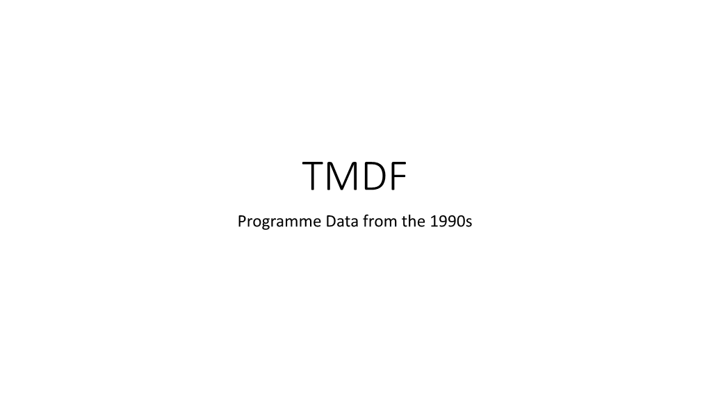 Programme Data from the 1990S