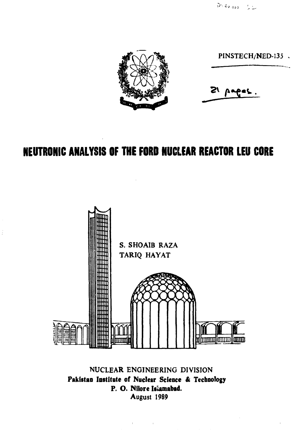 Neutronic Analysis of the Ford Nuclear Reactor Leu Core