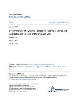 Locally Weighted Polynomial Regression: Parameter Choice and Application to Forecasts of the Great Salt Lake