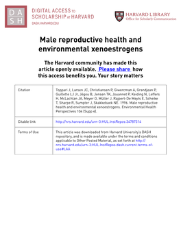 Male Reproductive Health and Environmental Xenoestrogens