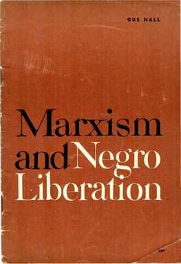 Marxism and Negro Liberation