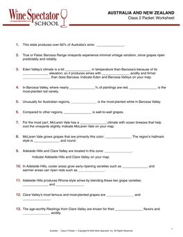 Class 2 Packet: Worksheet