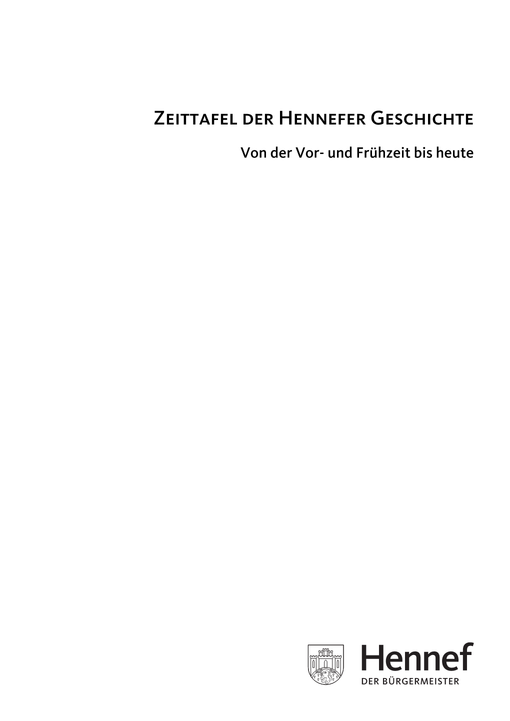 Zeittafel Der Hennefer Geschichte