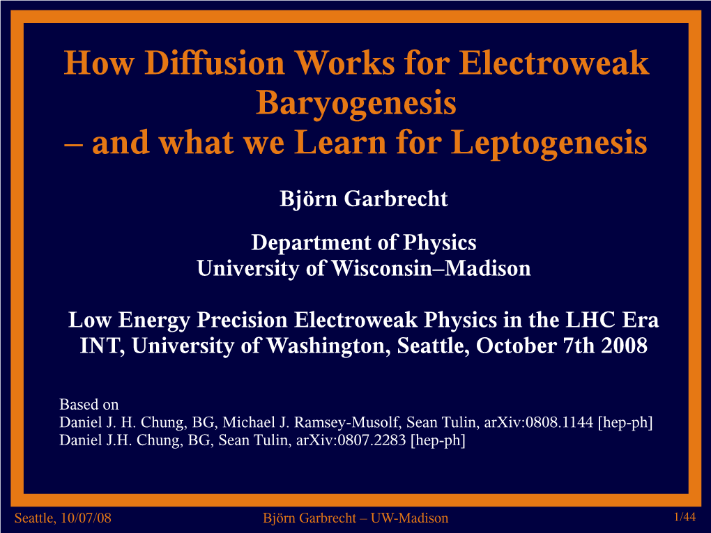 How Diffusion Works for Electroweak Baryogenesis – and What We Learn for Leptogenesis