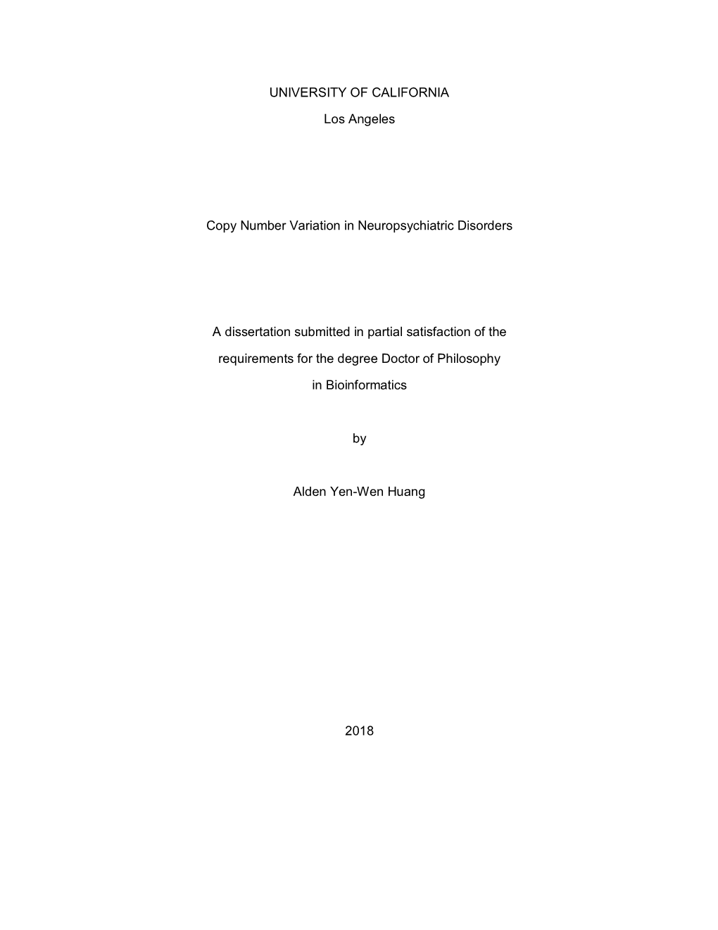 Copy Number Variation in Neuropsychiatric Disorders