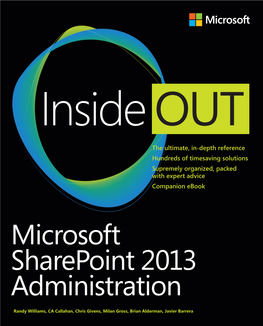 Microsoft Sharepoint 2013 Administration Inside OUT
