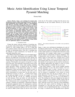 Music Artist Identification Using Linear Temporal Pyramid Matching