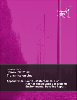 Route B Waterbodies, Fish Habitat and Aquatic Ecosystems Environmental Baseline Report