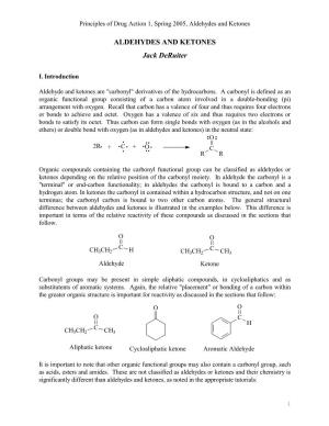 Principles of Drug Action 1, Spring 2005, Aldehydes and Ketones