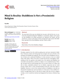 Buddhism Is Not a Pessimistic Religion