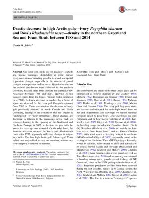 Drastic Decrease in High Arctic Gulls—Ivory Pagophila Eburnea And
