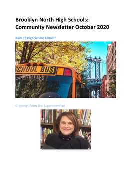 Brooklyn North High Schools: Community Newsletter October 2020