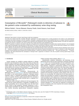 Consumption of Movantik™ (Naloxegol) Results in Detection Of