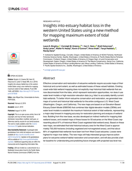 Insights Into Estuary Habitat Loss in the Western United States Using a New Method for Mapping Maximum Extent of Tidal Wetlands
