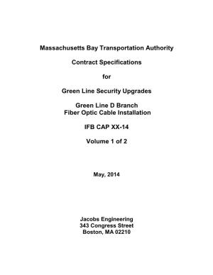 Massachusetts Bay Transportation Authority Contract Specifications For
