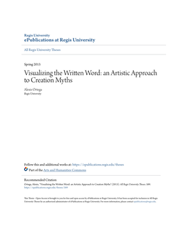 An Artistic Approach to Creation Myths Alexis Ortega Regis University