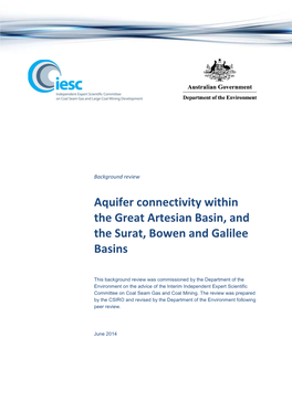 Background Review: Aquifer Connectivity Within the Great Artesian Basin, and the Surat, Bowen and Galilee Basins