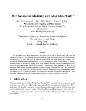 Web Navigation Modeling with Ad Lib Statecharts