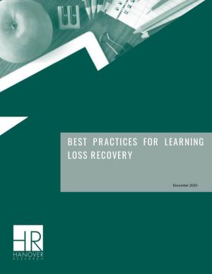 Best Practices for Learning Loss Recovery
