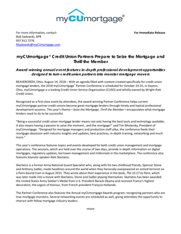 08/14/2018: Mycumortgage Credit Union Partners Prepare to Seize