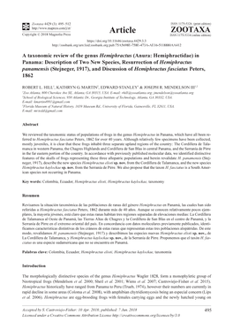 A Taxonomic Review of the Genus Hemiphractus (Anura