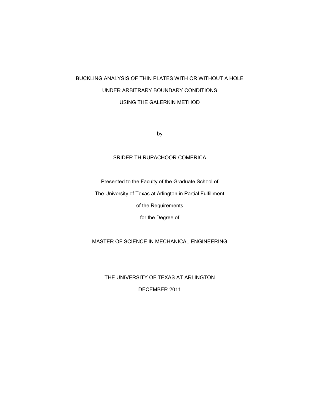 University of Texas at Arlington Dissertation Template