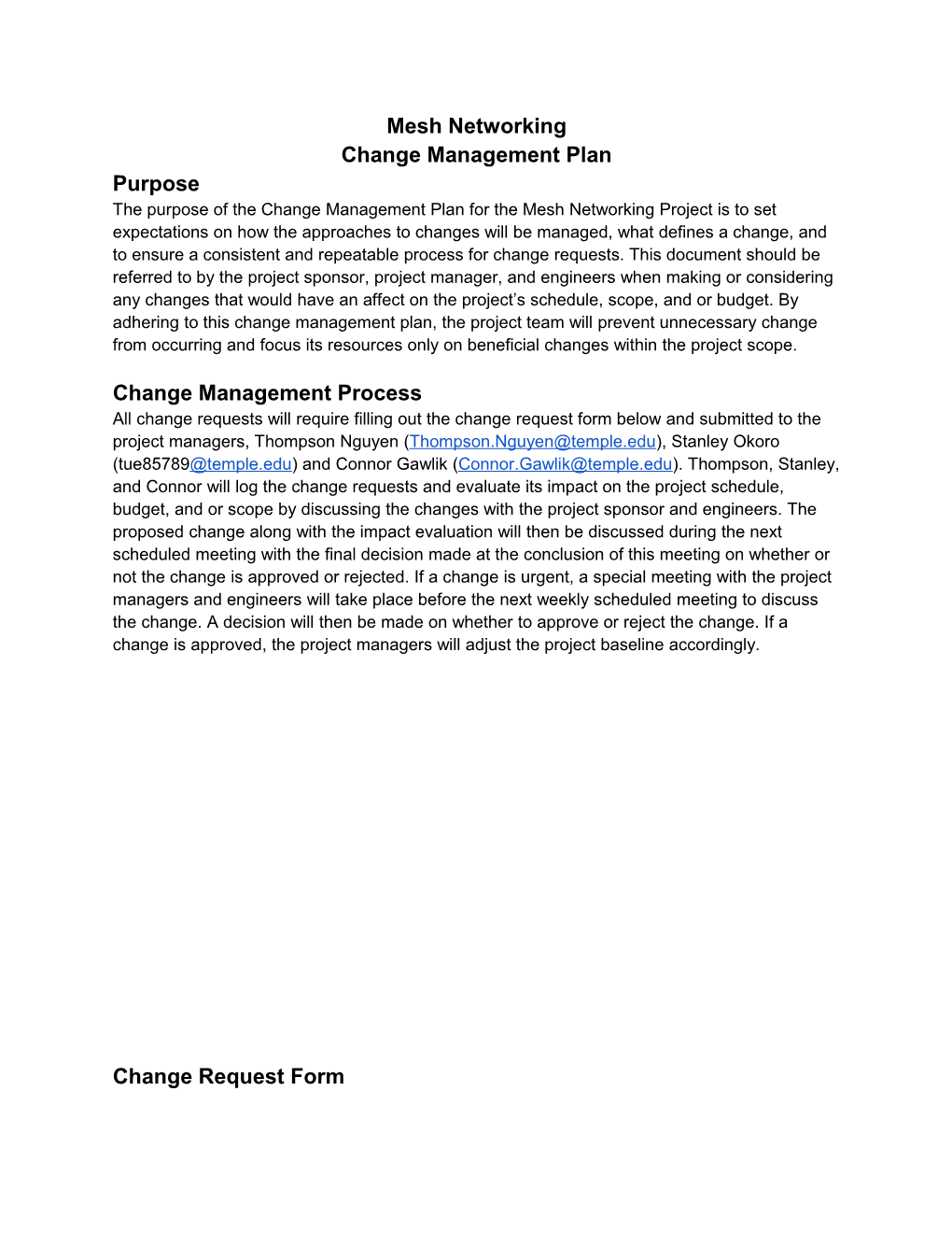 Change Management Plan s2