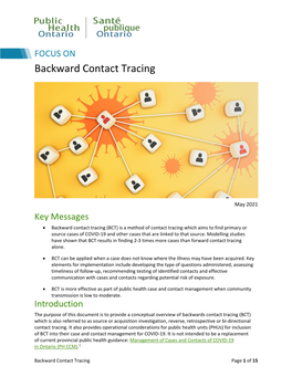 Focus On: Backward Contact Tracing