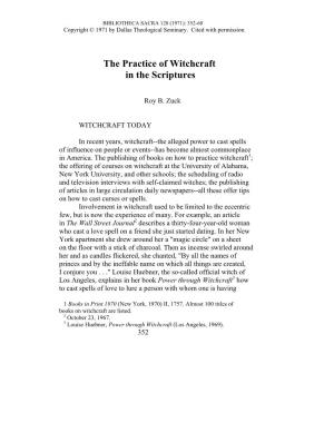 The Practice of Witchcraft in the Scriptures