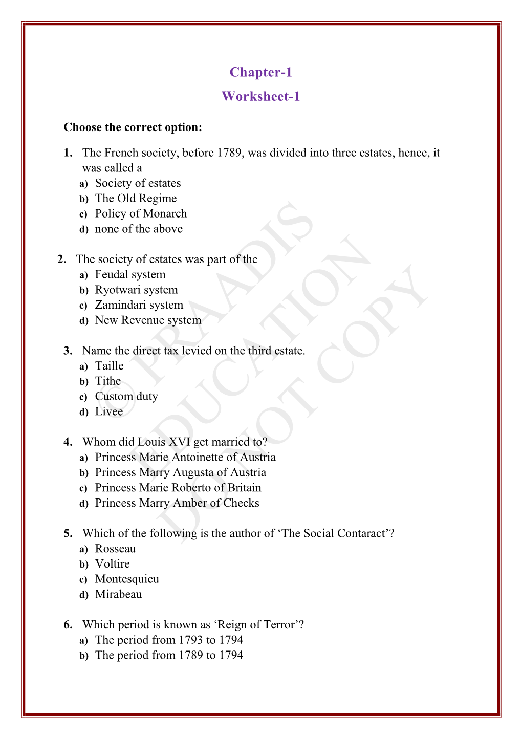 Chapter-1 Worksheet-1