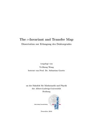 The E-Invariant and Transfer Map Dissertation Zur Erlangung Des Doktorgrades