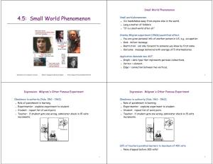 4.5: Small World Phenomenon Small World Phenomenon