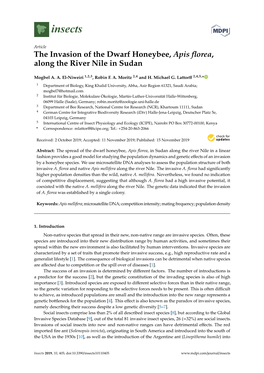 The Invasion of the Dwarf Honeybee, Apis Florea, Along the River Nile In