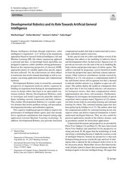 Developmental Robotics and Its Role Towards Artificial General Intelligence