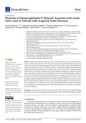 Elements of Immunoglobulin E Network Associate with Aortic Valve Area in Patients with Acquired Aortic Stenosis