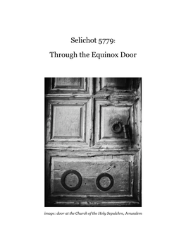 Selichot 5779: Through the Equinox Door