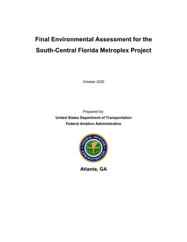 Final Environmental Assessment for the South-Central Florida Metroplex Project