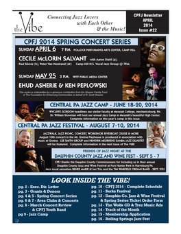 Cpfj 2014 Spring Concert Series Sunday April 6 7 P.M