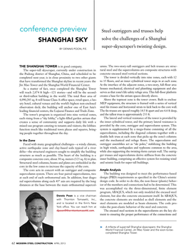 Shanghai Sky Solve the Challenges of a Shanghai Super-Skyscraper’S Twisting Design
