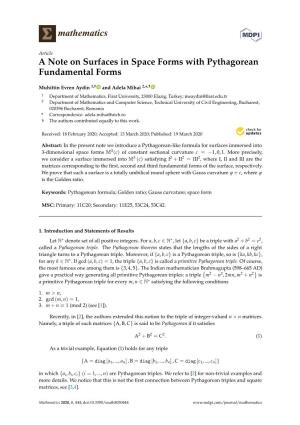 A Note on Surfaces in Space Forms with Pythagorean Fundamental Forms