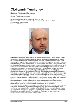 Oleksandr Turchynov (Oleksandr Valentynovych Turchynov)