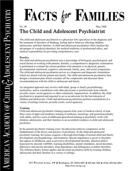 The Child and Adolescent Psychiatrist