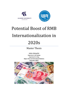 Potential Boost of RMB Internationalization in 2020S Master Thesis