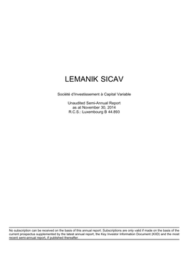 Lemanik Sicav