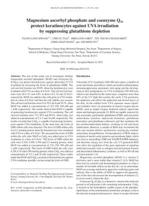 Magnesium Ascorbyl Phosphate and Coenzyme Q10 Protect Keratinocytes Against UVA Irradiation by Suppressing Glutathione Depletion