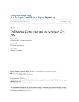 Deliberative Democracy and the American Civil Jury Valerie P