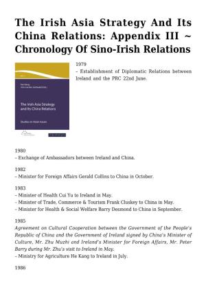 Chronology of Sino-Irish Relations