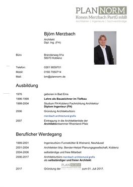 Björn Merzbach Ausbildung Beruflicher Werdegang